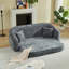 Canapé inclinable convertible de 87 pouces incurvé, canapé-lit 2 en 1 escamotable, avec base coulissante et siège profond, comprend deux coussins, fauteuil inclinable en chenille, aucun assemblage requis, beige-1635532596