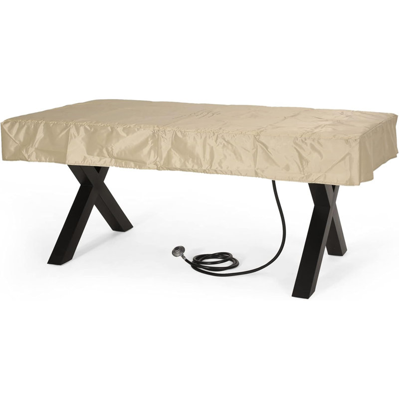 30 po H 70 po W 40 000 BTU Foyer de table d'extérieur au gaz propane à motif de béton en bois brun