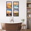 Encadrement pastel coucher de soleil nautique océan plage, ensemble de 4 impressions murales colorées de paysage encadrées sur papier, impression de 4 pièces-93012197-93012196