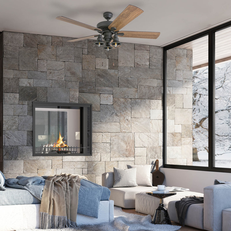 Arlea 52" Ceiling Fan with LED Light, Standard No Remote