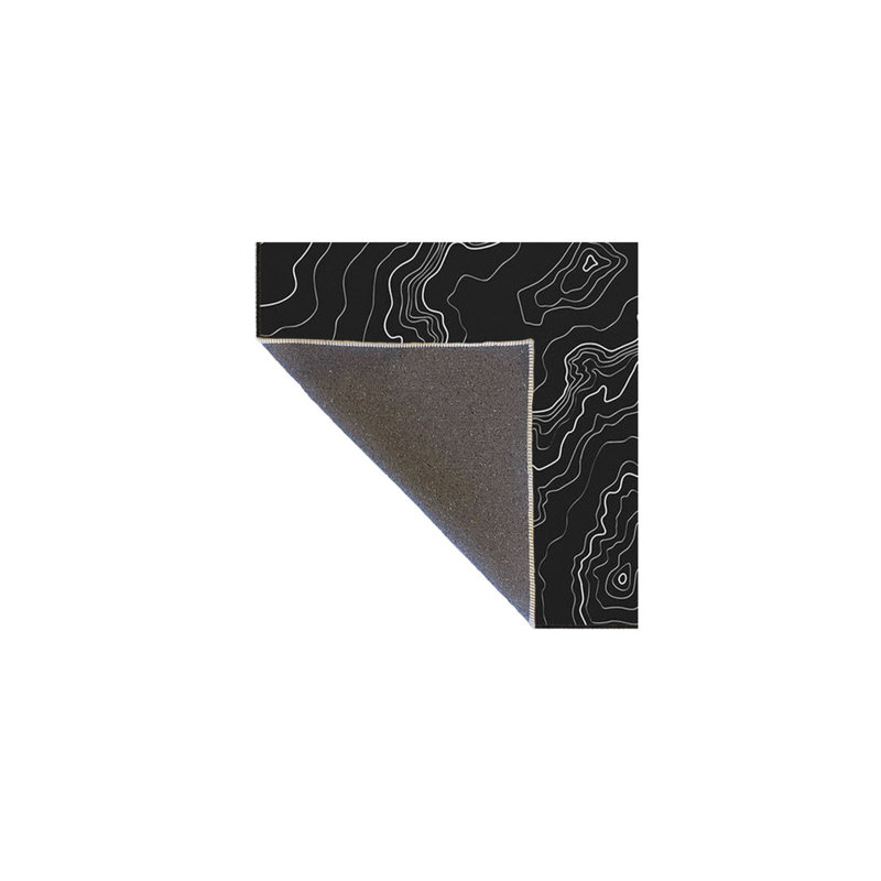 Tapis noir lavable à motif géométrique à motif géométrique, Sous-tapis carré 3 pi 3 po inclus