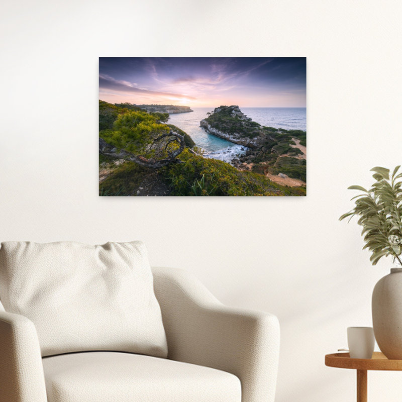 Baydream, impression de paysage côtier abstrait, 16" H x 24" W