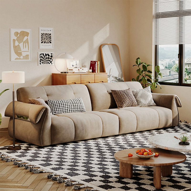 Canapé modulaire 100% polyester kaki, Kaki, 4, H 35,83 po x l 110,24 po x P 39,37 po