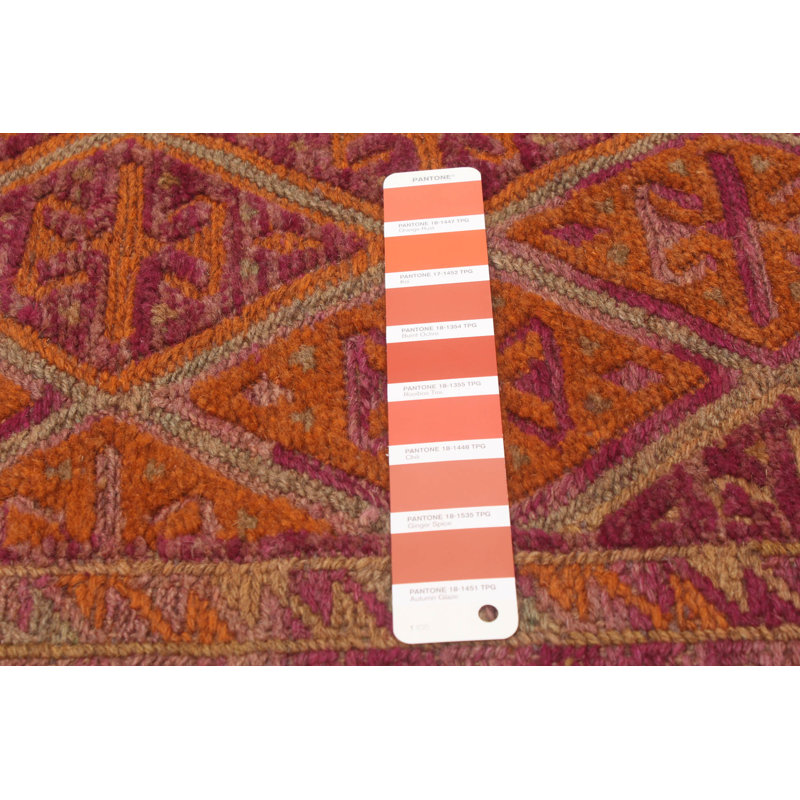 Tapis unique brûlé orange brûlé noué à la main 5 pi 2 po x 6 pi 3 po Jocques