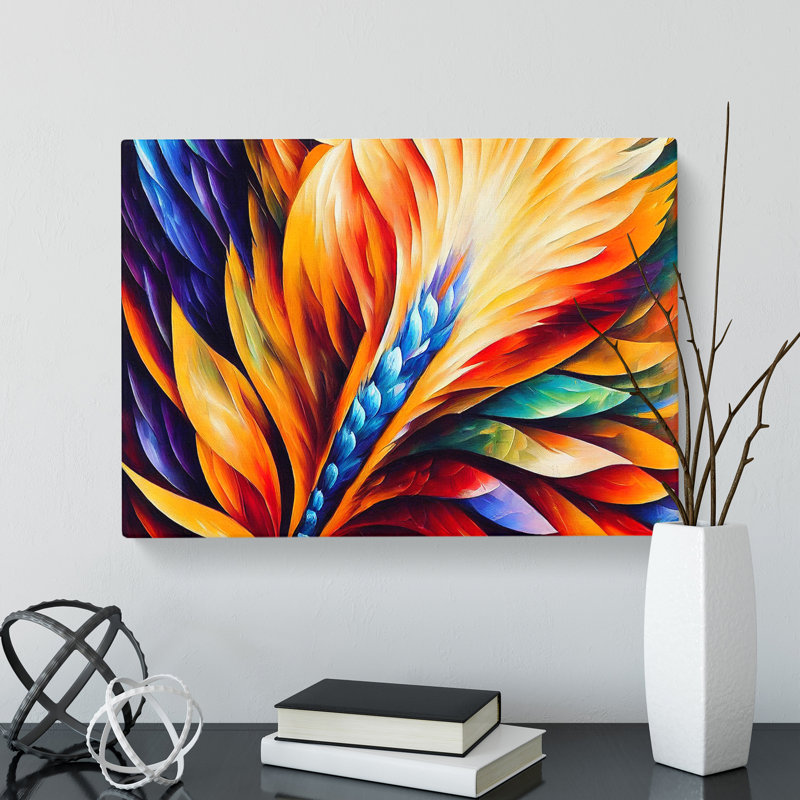 Bird Feather Art Vol.1 Abstract - Wrapped Canvas, 35cm H x 50cm W x 3cm D