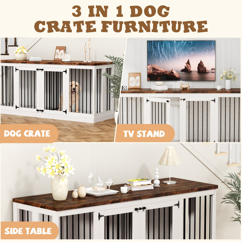Meuble pour chien 70,9 po, Blanc