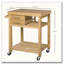33.25" Bamboo Kitchen Island Cart on Wheels