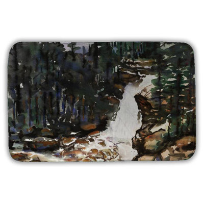 Falls of alberta Bath Mat with Non-Slip Backing - Quick Dry Memory Foam Bathroom Rug - Absorbent - Modern Plush Spa-Style - Machine Washable
