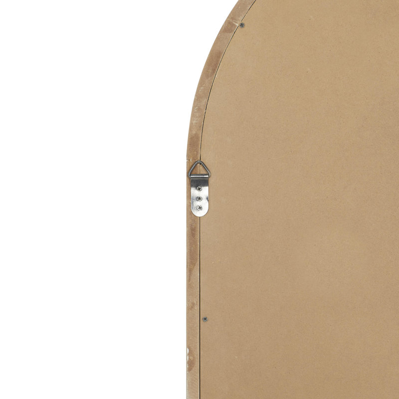 Mao Wood Window Pane Inspired 2 Door White Wall Mirror with Arched Top and Distressing