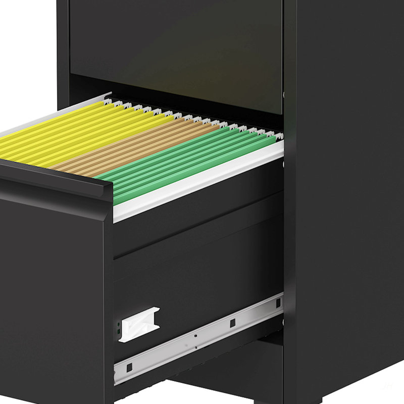 Metal Vertical File Cabinet, Black