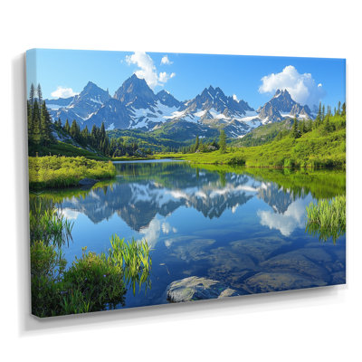Giselly Mountain River Reflections In Rocky Mountains I - montagnes, art mural