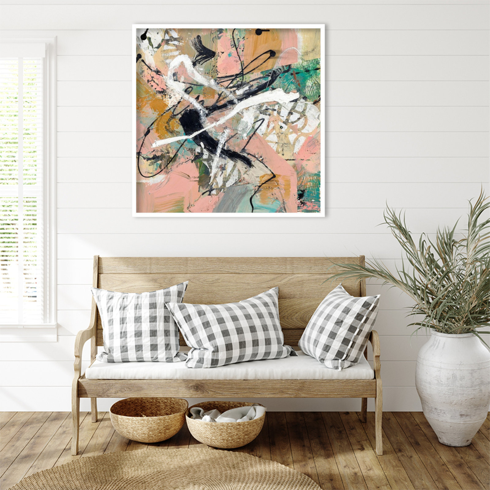 Fluid by Sutter Wood Framed Wall Art Print, 33" H x 33" W, White