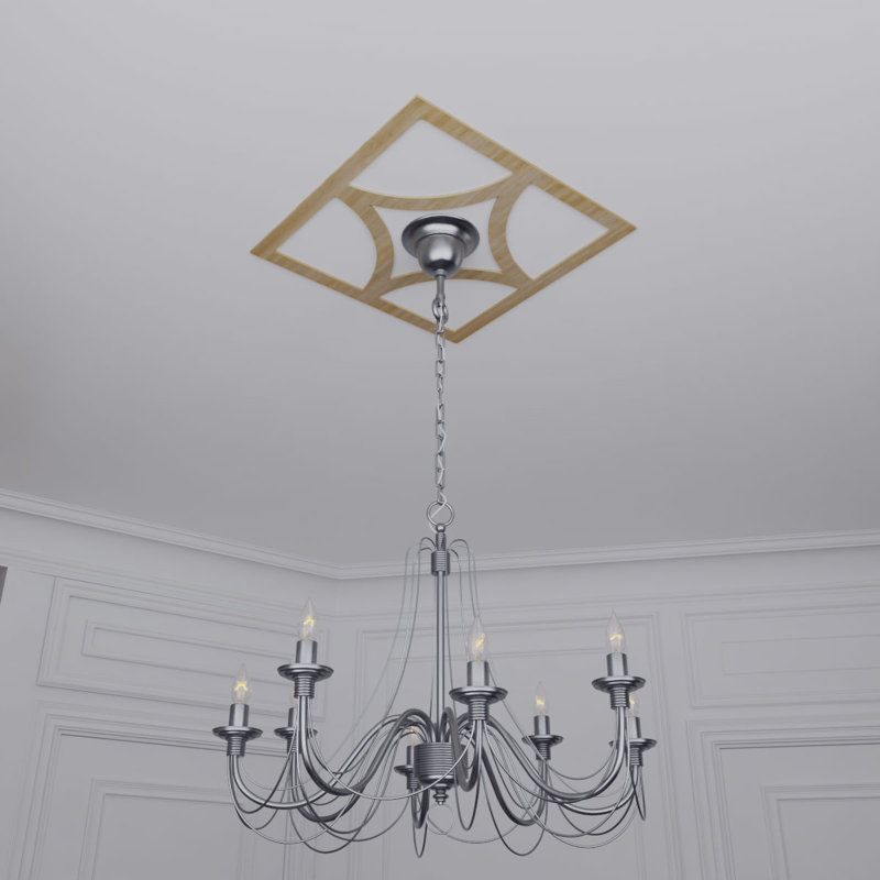 30"OD x 19 1/4"ID x 3/8"T Statesman Wood Fretwork Pierced Ceiling Medallion, Walnut, 28" H x 28" W x 0.25" D, Hickory