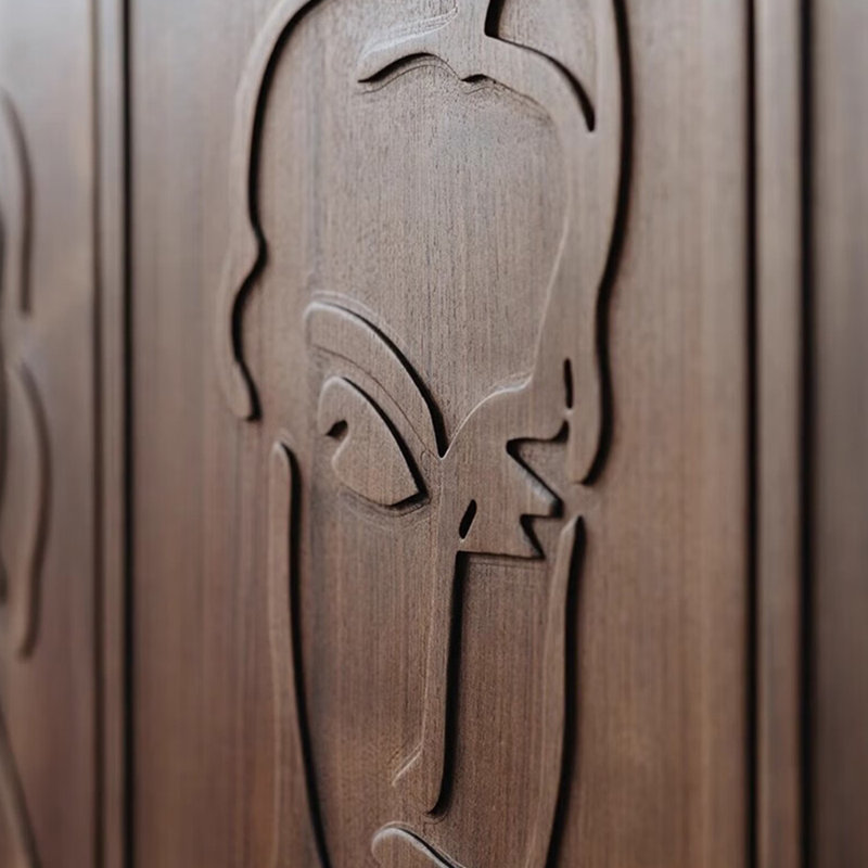 American style carved living room shoe cabinet