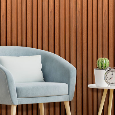 16Pcs 48'' x 6'' WPC Slat Wall Panels,3D Wainscoting Panel for Interior Wall Décor, 32 sqft