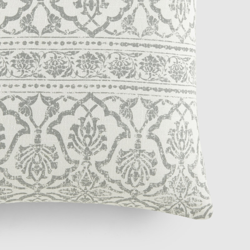 Elegant Patterns Cotton Decor Throw Pillow in Antique Floral, Arctic