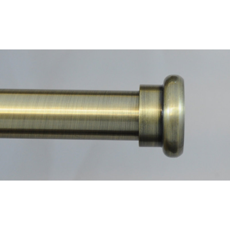 Tringle à rideaux simple 0,75 po Poppe, 0,75 po x l 120 po x P 0,75 po, Laiton antique