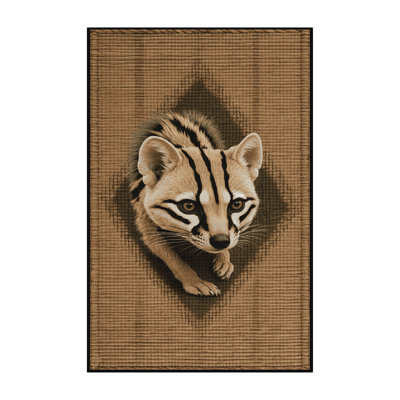 Washable African Civet Wildlife Area Rug