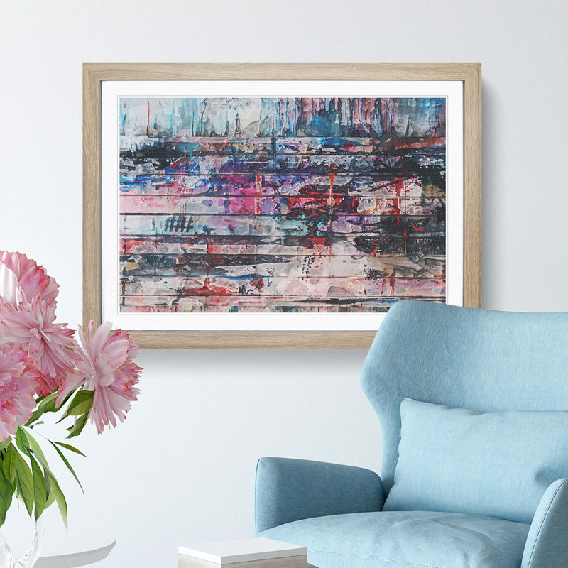 Trance of Time in Abstract - Framed Print, 40cm H x 60cm W x 2cm D, Oak