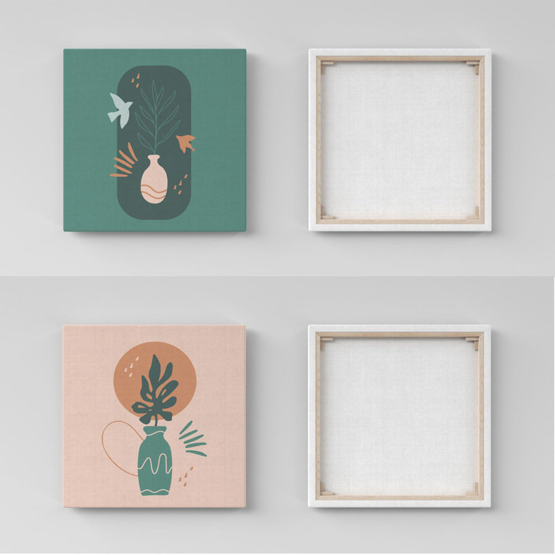 Stunning Decorative Canvas Paintings (2 Pieces), 19.7 x 19.7 Inches Each | 100% Canvas with 100% Wooden Frames | Perfect for Living Room & Bedroom Decor, Adds Elegance and Style to Any Space