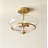 Lamar  Modern Brass 3 - Light  Bowl Semi Flush Mount