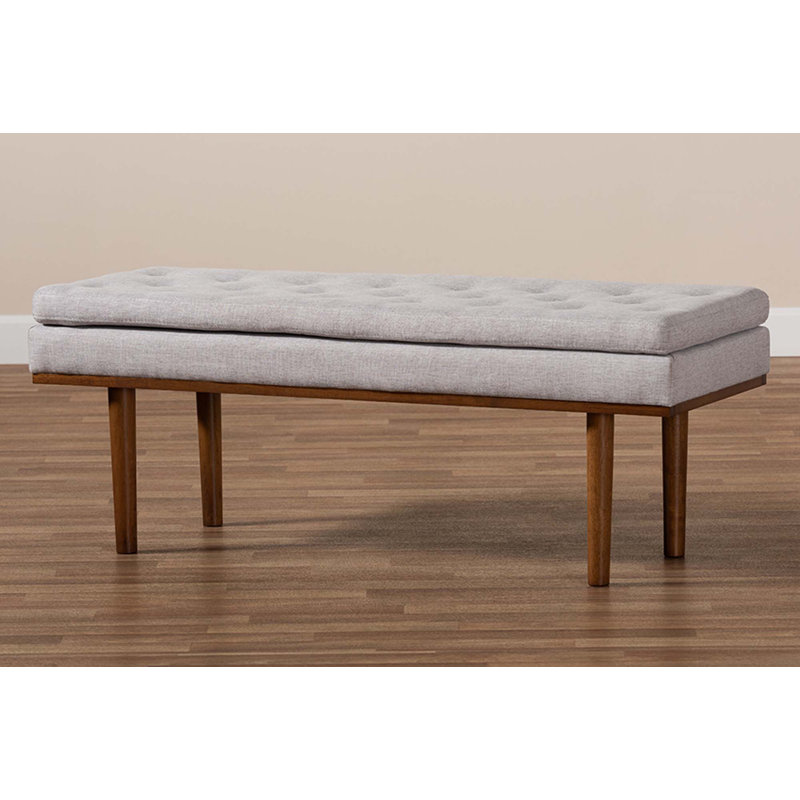Polyester Upholstered Bench, Gray