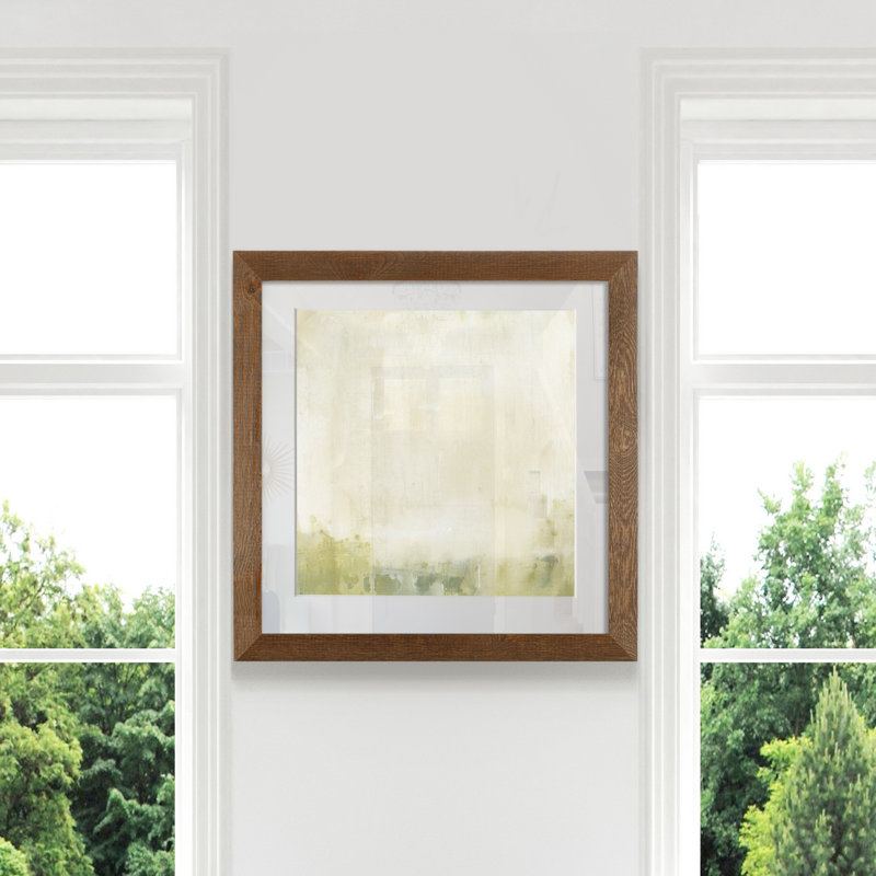 Olive horizon II-impression sur papier, Érable encadré, H 17 po x l 17 po x P 1,5 po