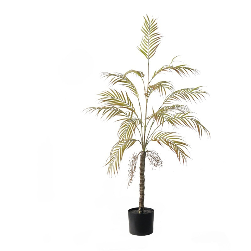 Artificial Palm Tree, 4ft/5ft Tall Decorative Fake Palm Tree In Pot, Large Fake Palm Tree, Red, 47" H x 20" W x 20" D