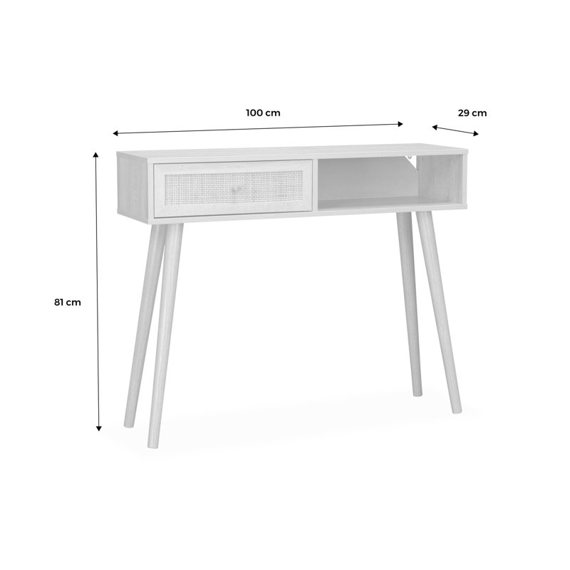Lombardy 100cm Console Table, White