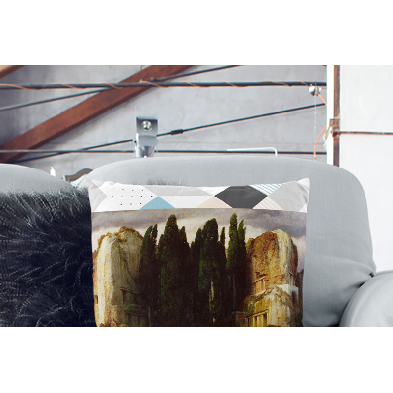 The Isle Of The Dead Vol.3 Square Throw Cushion, 55cm H x 55cm W x 20cm D, White