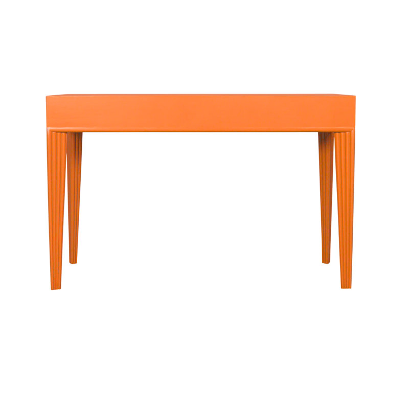 Barcelona Solid Wood Writing Desk, Citrus Orange