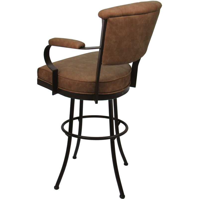 Tabouret pivotant en métal Bethel, Brun