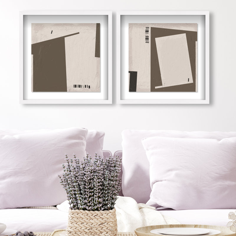 Structural Set Set by Oliver Gal, 17.5"H x 17.5"W, White Shadowbox