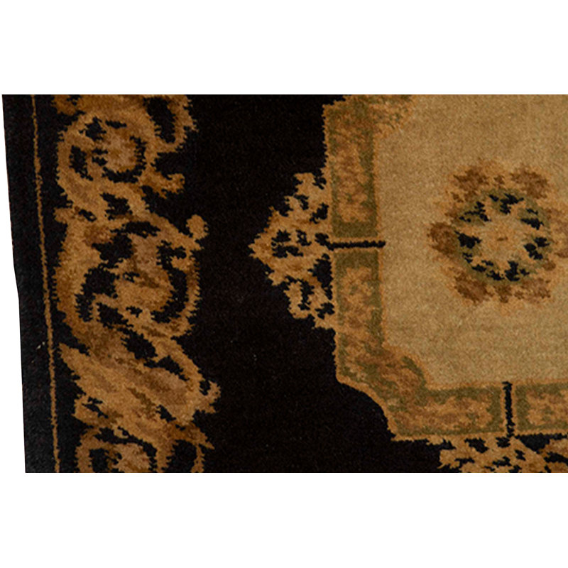 Hand-Knotted High-Quality Black Area Rug