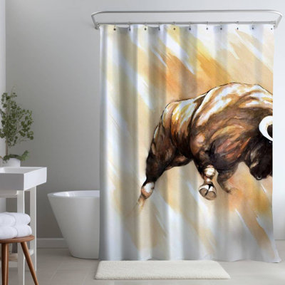 Cailyn – Polyester Shower Curtain, Dye Sublimation Print, 71" W × 74" L