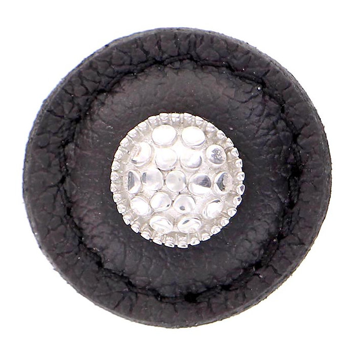 Tiziano Mushroom Knob, Black, Polished Nickel