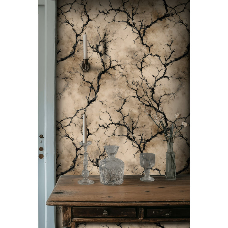 Papier peint organique à motif de branches