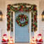 9 FT Pre-Lit Cedar Christmas Garland with Ornaments, for double doors, porch columns, mantels, windows, and entryways