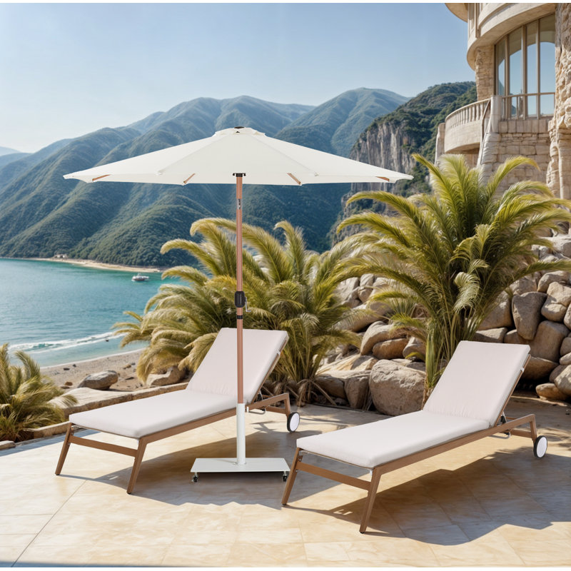 Parasol de patio en tissu / aluminium avec base Chavelle
