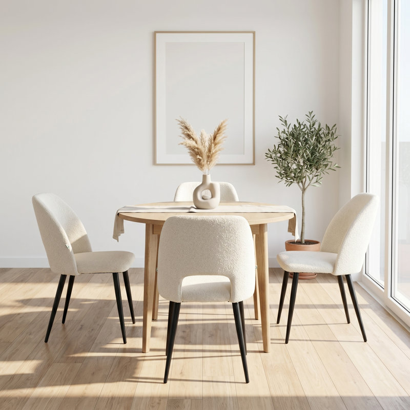 Ensemble de 4 chaises d'appoint de salle à manger Jonko, Beige