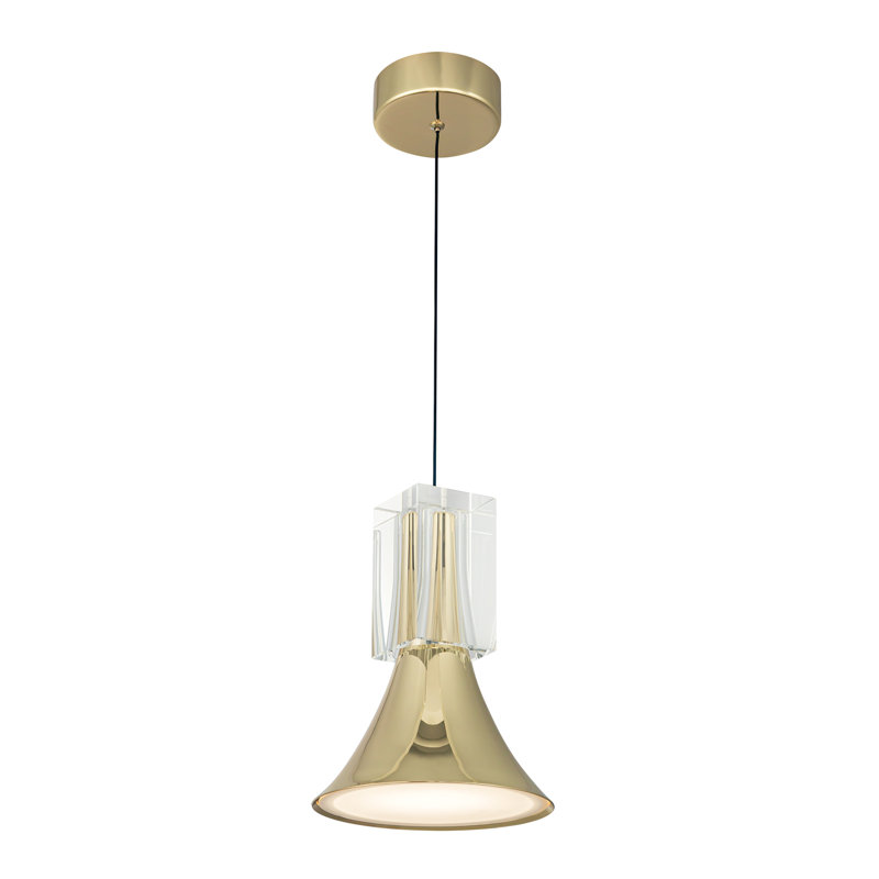 Luminaire suspendu 8 po Floe, Laiton, Doré