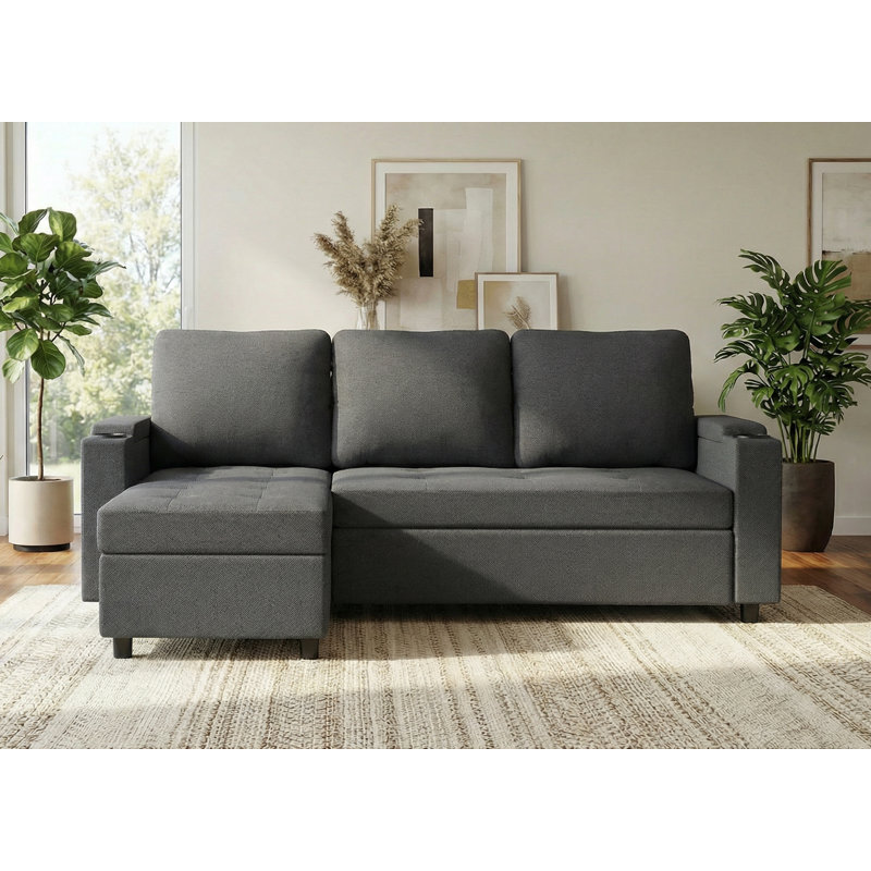3 Seater Sofa Bed, Grey