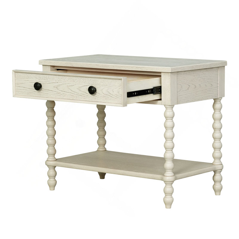 Grande table de chevet Beckett, crème antique, Crème antique