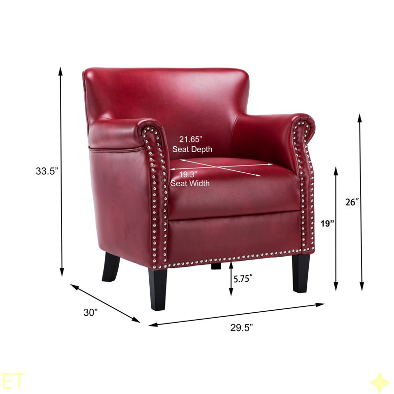 Fauteuil club, fauteuil confort, Rouge