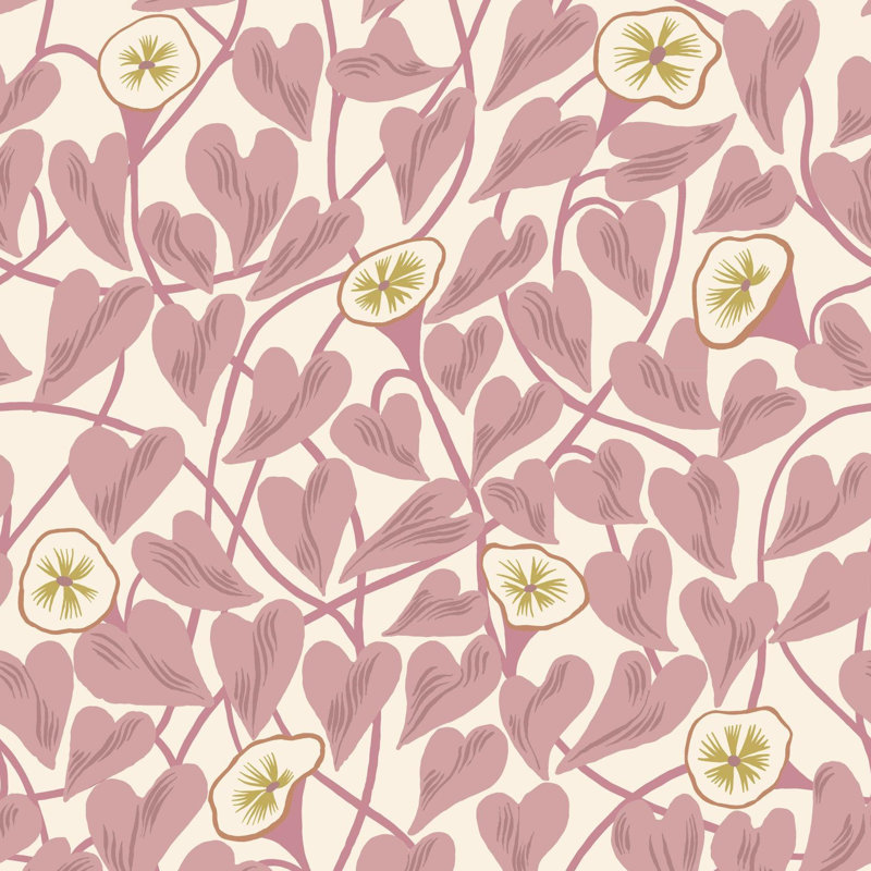 Climbing Vine - Wallpaper, Dusty Blush, Premium Paper, Non-Pasted