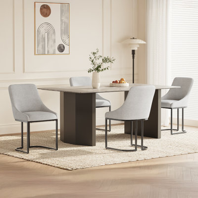 Chaise de salle à manger avec pieds en métal