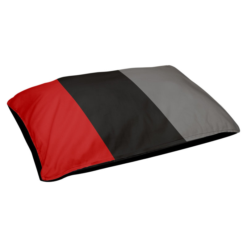 Coussin Atlanta, Medium (28" W x 18" D x 6" H), Scarlet/Black/Gray