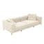 Canapé-lit convertible 3-en-1 de 97,7 po, canapé-lit coulissant à siège profond de 28,4 po, canapé moderne capitonné à boutons, canapé 4 places avec repose-pieds mobile pour salon, petit espace, appartement, bureau, chambre à coucher, beige-2114947942