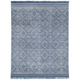 Bovina Geometric Area Rug in Navy/White