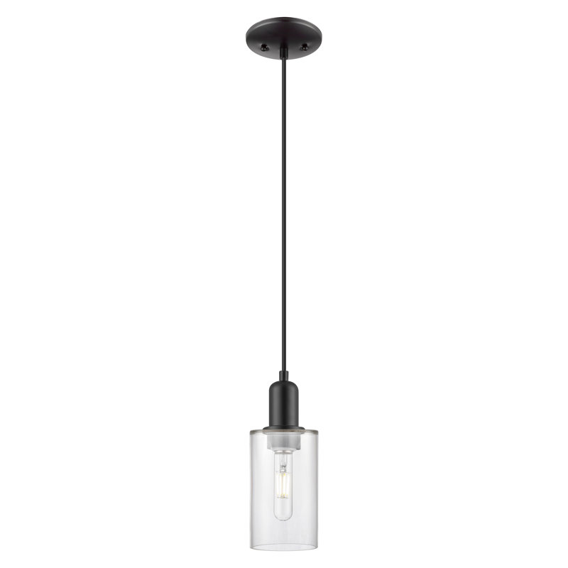Arcadia - Alyssha - Mini-luminaire suspendu à cordon 4 lumières 1 po, Clair, Noir mat